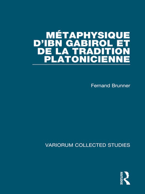 cover image of Métaphysique d'Ibn Gabirol et de la tradition platonicienne
